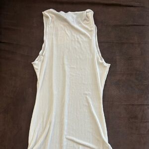 Naked Wardrobe Cream Ribbed Tank Top